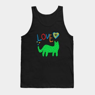 love cat green Tank Top